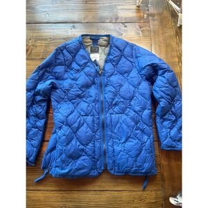 Taion V Neck Zip Jacket Blue Onion Quilted Down Puffer TAION-101ALSZML-1 Mens M